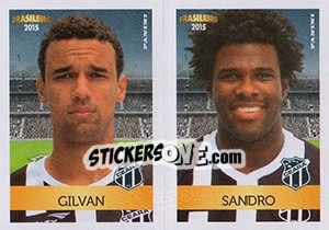 Cromo Gilvan / Sandro - Campeonato Brasileiro 2015 n. 364 - Panini