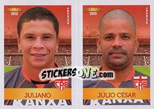 Sticker Juliano / Júlio César - Campeonato Brasileiro 2015 n. 369 - Panini