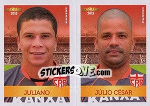 Sticker Juliano / Júlio César - Campeonato Brasileiro 2015 - Panini