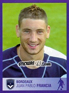 Sticker Juan Pablo Francia - FOOT 2005-2006 n. 89 - Panini