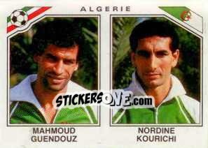 Cromo Mahmoud Guendouz / Nordine Kourichi - FIFA World Cup Mexico 1986 - Panini