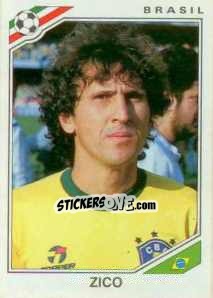 Figurina Zico - FIFA World Cup Mexico 1986 - Panini