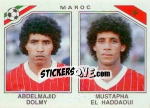 Cromo Adbdelmajid Dolmy / Mustapha el Haddaoui - FIFA World Cup Mexico 1986 - Panini