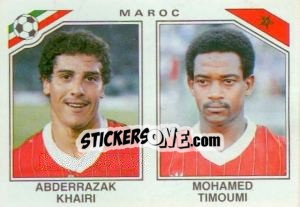 Sticker Abderrazak Khairi / Mahomed Timoumi - FIFA World Cup Mexico 1986 n. 424 - Panini