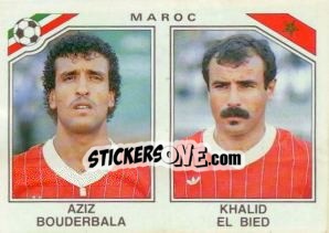 Figurina Aziz Bouderbala / Khalid El Bied - FIFA World Cup Mexico 1986 n. 425 - Panini