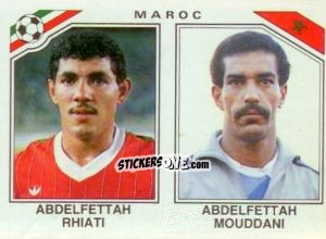 Sticker Abdelfettah Rhiati / Abdelfettah Mouddani - FIFA World Cup Mexico 1986 n. 427 - Panini