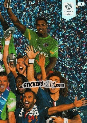 Sticker Paris Saint-Germain - Champion de France 2014-15 (puzzle 3) - FOOT 2015-2016. Adrenalyn XL n. 3 - Panini