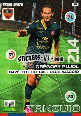 Sticker Grégory Pujol - FOOT 2015-2016. Adrenalyn XL n. 36 - Panini