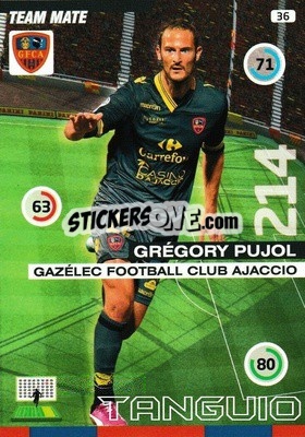 Sticker Grégory Pujol - FOOT 2015-2016. Adrenalyn XL - Panini