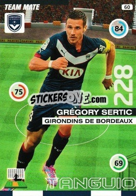 Sticker Gregory Sertic - FOOT 2015-2016. Adrenalyn XL n. 60 - Panini