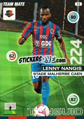 Sticker Lenny Nangis - FOOT 2015-2016. Adrenalyn XL n. 72 - Panini