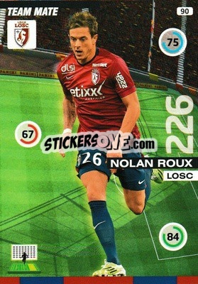Sticker Nolan Roux - FOOT 2015-2016. Adrenalyn XL n. 90 - Panini