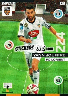 Figurina Yann Jouffre - FOOT 2015-2016. Adrenalyn XL - Panini