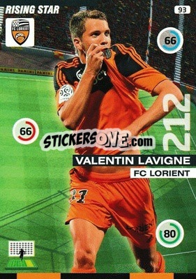 Figurina Valentin Lavigne - FOOT 2015-2016. Adrenalyn XL n. 93 - Panini