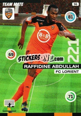 Figurina Raffidine Abdullah - FOOT 2015-2016. Adrenalyn XL n. 96 - Panini
