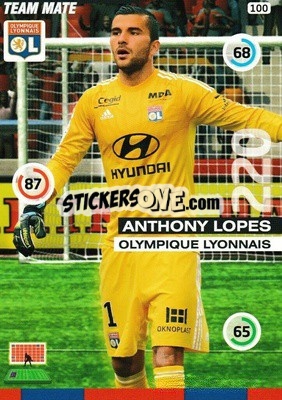 Sticker Anthony Lopes - FOOT 2015-2016. Adrenalyn XL n. 100 - Panini