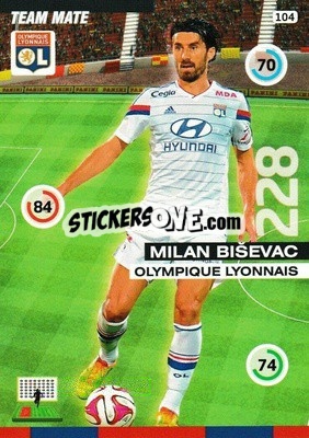 Cromo Milan Bisevac - FOOT 2015-2016. Adrenalyn XL n. 104 - Panini