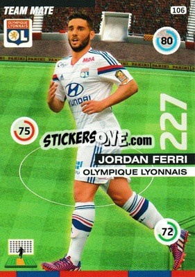 Sticker Jordan Ferri - FOOT 2015-2016. Adrenalyn XL n. 106 - Panini