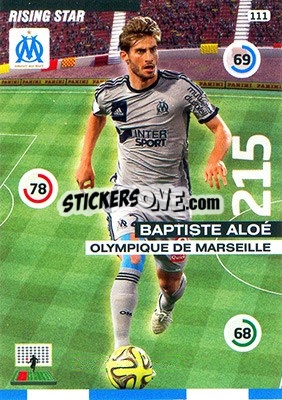 Sticker Baptiste Aloe - FOOT 2015-2016. Adrenalyn XL n. 111 - Panini