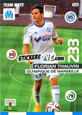 Sticker Florian Thauvin - FOOT 2015-2016. Adrenalyn XL n. 116 - Panini