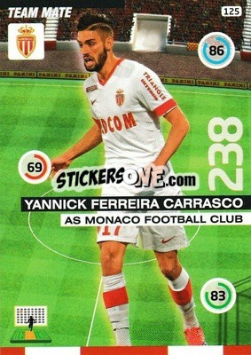 Sticker Yannick Ferreira Carrasco - FOOT 2015-2016. Adrenalyn XL - Panini