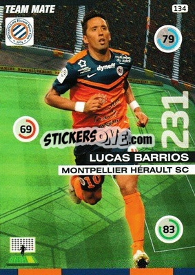 Sticker Lucas Barrios - FOOT 2015-2016. Adrenalyn XL n. 134 - Panini