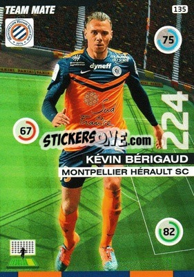 Sticker Kevin Berigaud - FOOT 2015-2016. Adrenalyn XL n. 135 - Panini