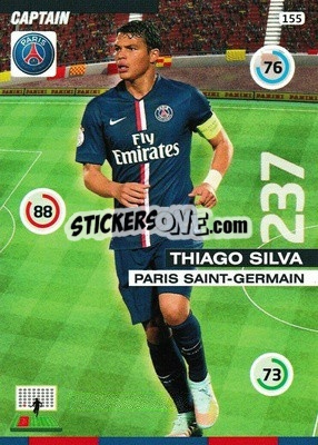 Sticker Thiago Silva - FOOT 2015-2016. Adrenalyn XL n. 155 - Panini