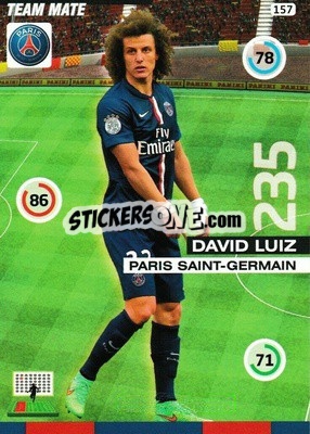 Sticker David Luiz - FOOT 2015-2016. Adrenalyn XL n. 157 - Panini