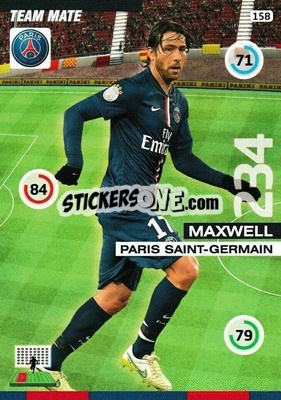 Sticker Maxwell - FOOT 2015-2016. Adrenalyn XL n. 158 - Panini