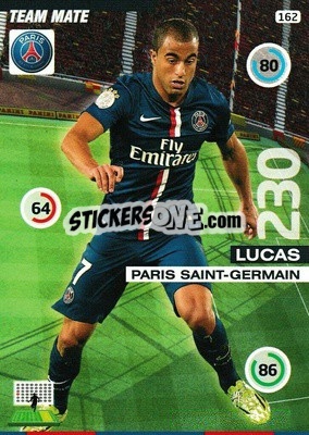 Sticker Lucas Moura - FOOT 2015-2016. Adrenalyn XL n. 162 - Panini