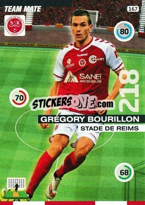 Figurina Gregory Bourillon - FOOT 2015-2016. Adrenalyn XL - Panini