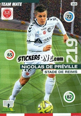 Figurina Nicolas De Preville - FOOT 2015-2016. Adrenalyn XL - Panini