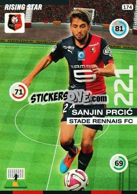 Sticker Sanjin Prcic - FOOT 2015-2016. Adrenalyn XL n. 174 - Panini