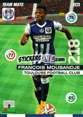 Cromo Francois Moubandje - FOOT 2015-2016. Adrenalyn XL n. 194 - Panini