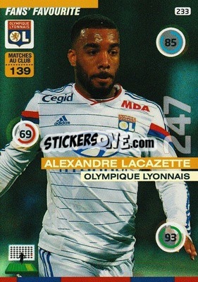 Sticker Alexandre Lacazette - FOOT 2015-2016. Adrenalyn XL n. 233 - Panini