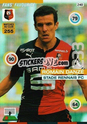 Sticker Romain Danze - FOOT 2015-2016. Adrenalyn XL n. 240 - Panini