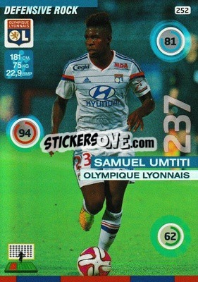 Sticker Samuel Umtiti - FOOT 2015-2016. Adrenalyn XL n. 252 - Panini