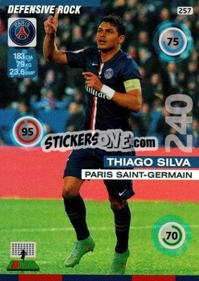 Sticker Thiago Silva - FOOT 2015-2016. Adrenalyn XL n. 257 - Panini