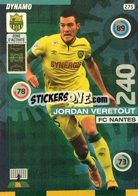 Sticker Jordan Veretout - FOOT 2015-2016. Adrenalyn XL n. 275 - Panini