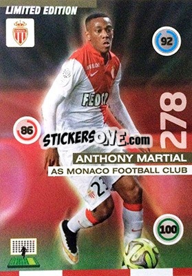 Sticker Anthony Martial - FOOT 2015-2016. Adrenalyn XL n. LE-AM - Panini