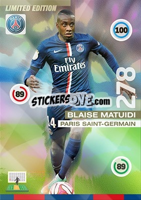 Sticker Blaise Matuidi - FOOT 2015-2016. Adrenalyn XL n. LE-BM - Panini