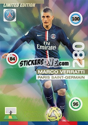 Sticker Marco Verratti - FOOT 2015-2016. Adrenalyn XL - Panini