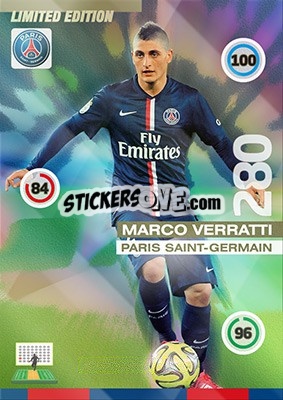 Sticker Marco Verratti - FOOT 2015-2016. Adrenalyn XL n. LE-MV - Panini