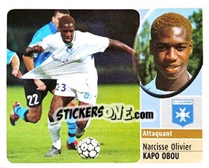 Sticker Narcisse Olivier Kapo Obou - FOOT 2002-2003 n. 27 - Panini