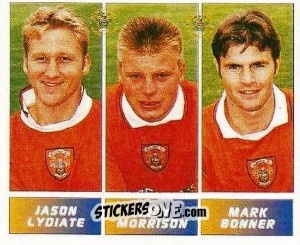 Figurina Jason Lydiate / Andy Morrison / Mark Bonner - Football League 96 n. 338 - Panini
