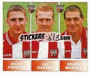 Sticker Nicky Forster / Lee Harvey / Denny Mundee - Football League 96 - Panini