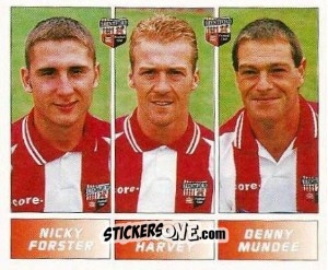 Sticker Nicky Forster / Lee Harvey / Denny Mundee - Football League 96 n. 354 - Panini