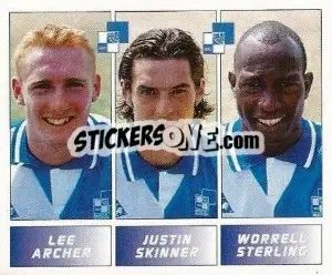 Sticker Lee Archer / Justin Skinner / Worrell Sterling - Football League 96 - Panini