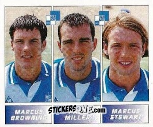 Sticker Marcus Browning / Paul Miller / Marcus Stewart - Football League 96 n. 368 - Panini